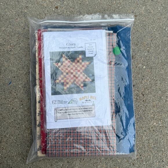 GLORY Easy Strip Cut Quilt Kit by Sandy Petsche for Maple Hill 36x36" Americana